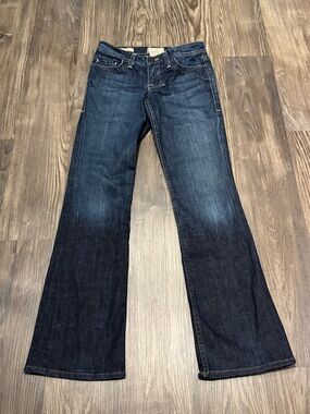 Vintage Y2K 2000s William Rast Low Rise Dark Blue Bootcut Jeans Sz 24